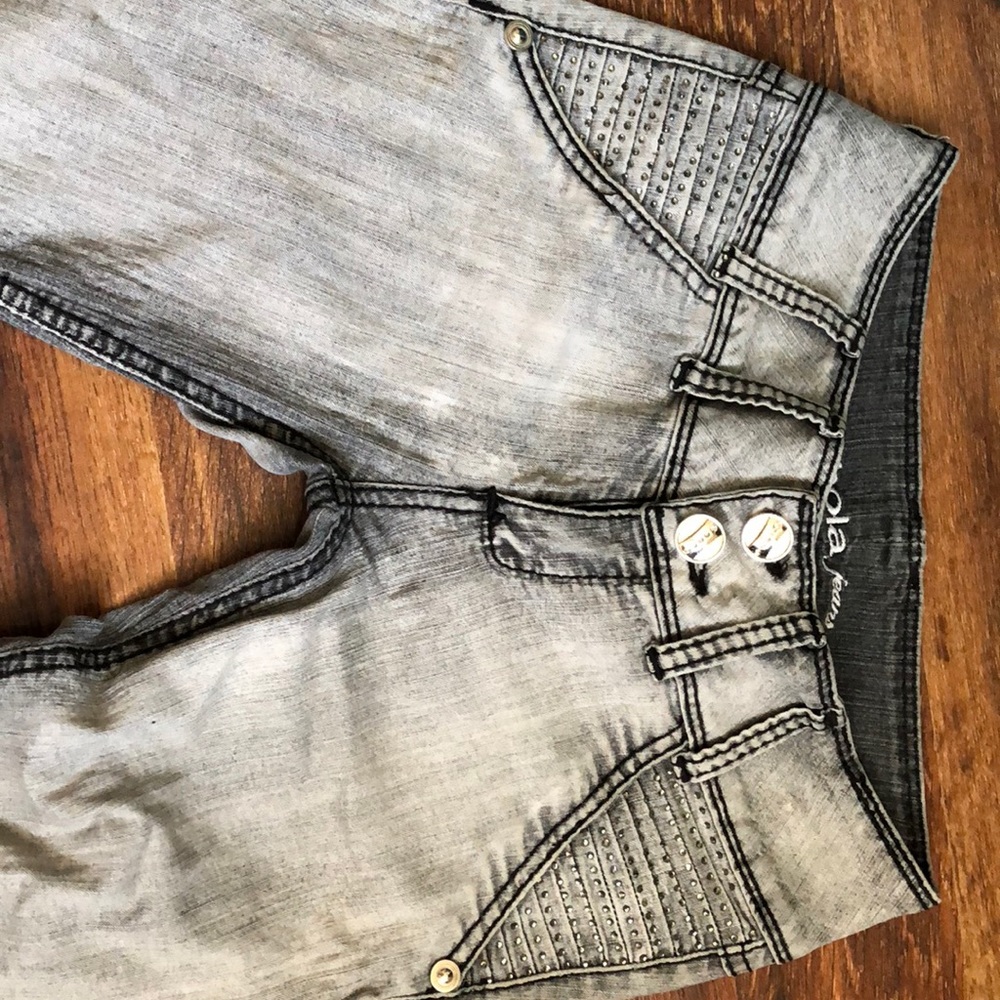 Grey hola sequences ultra skinny jeans